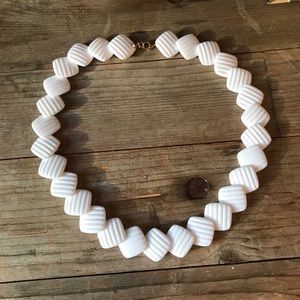 White Vintage Stacked Statement Necklace!